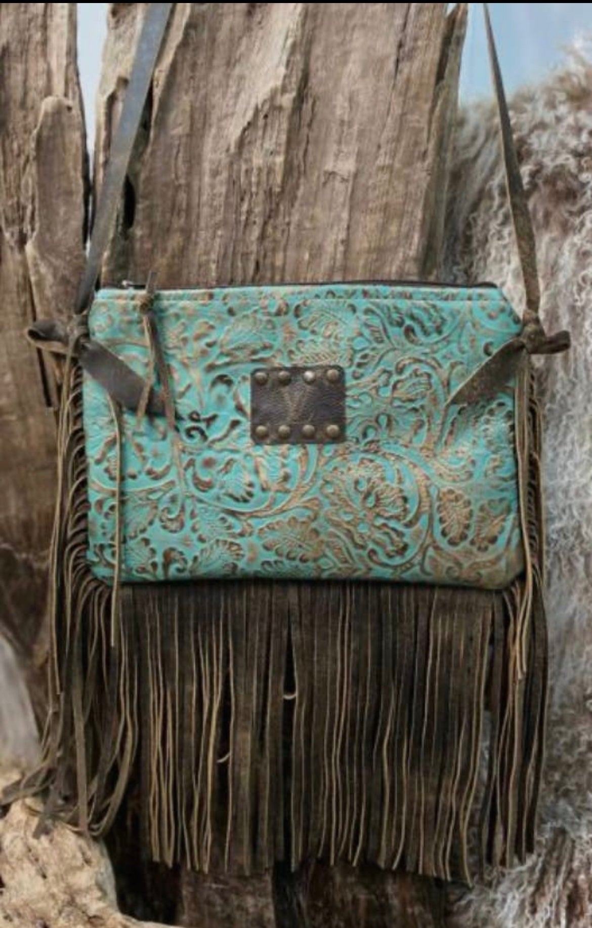 Turquoise Floral Crossbody