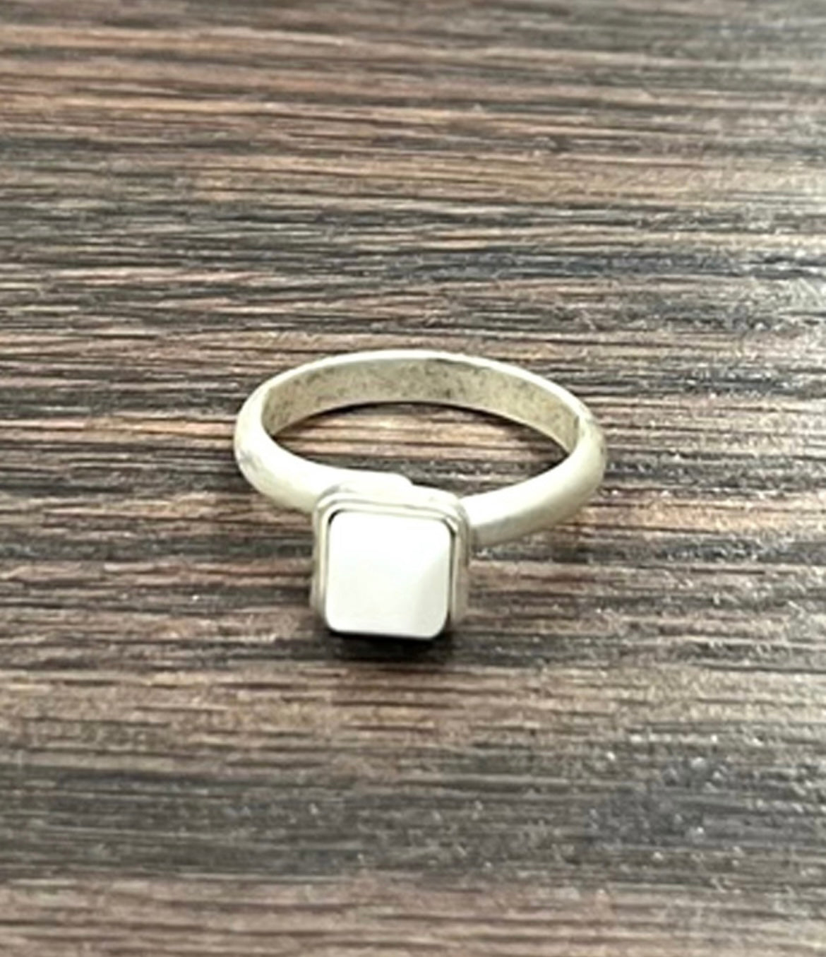 Small White Adjustable Ring