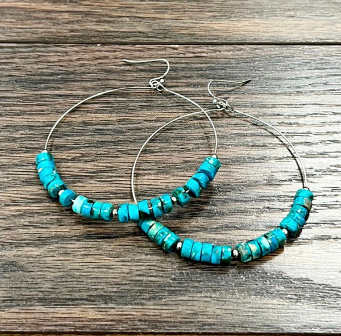 Gemstone Hoop Earrings