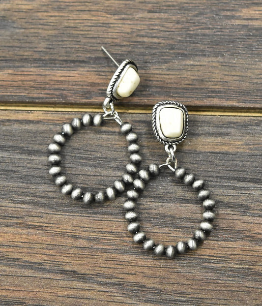 Small Navajo Pearl Hoop Earings