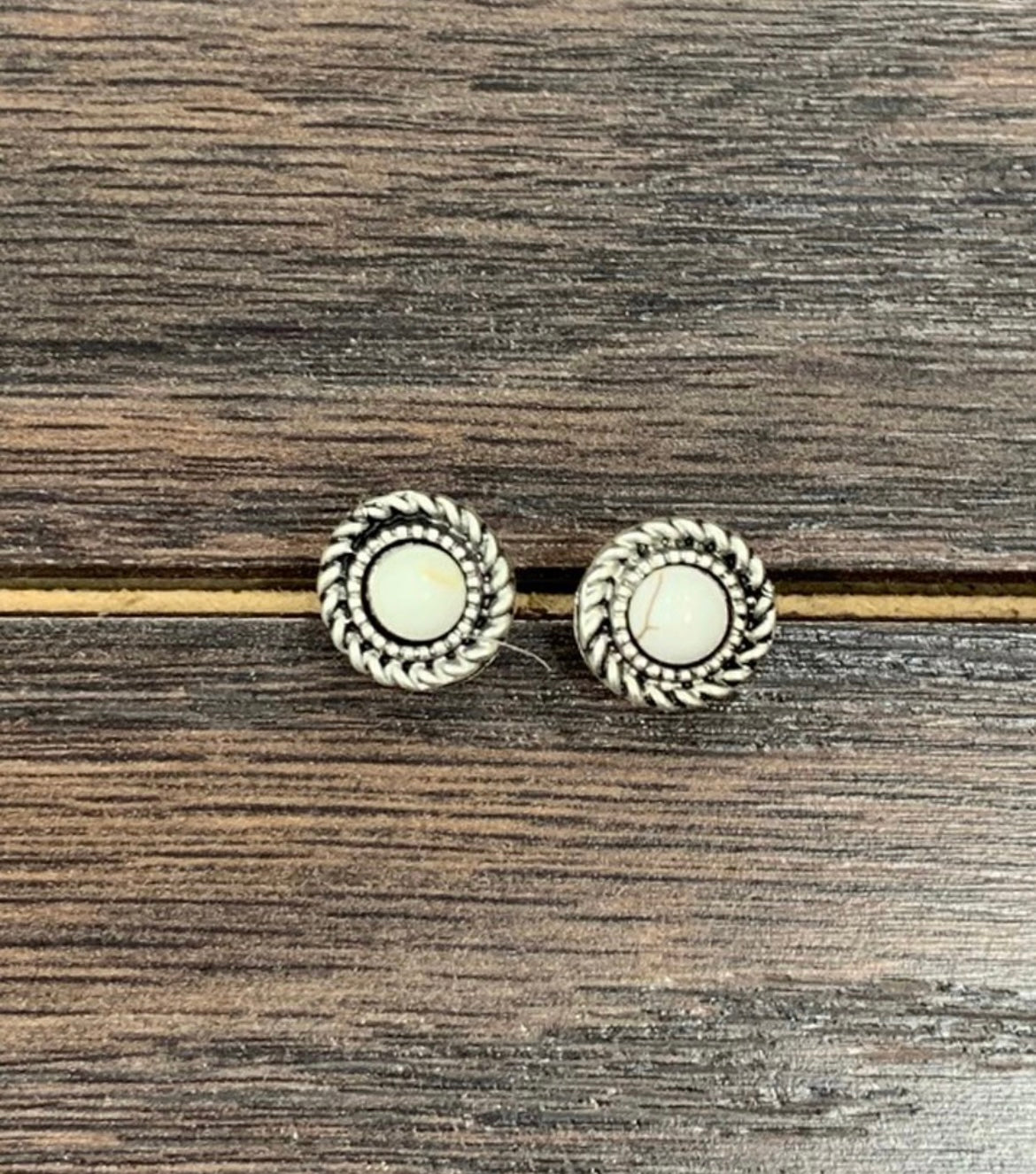 White Stud Earrings