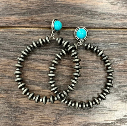 Navajo Pearl Hoop Earrings