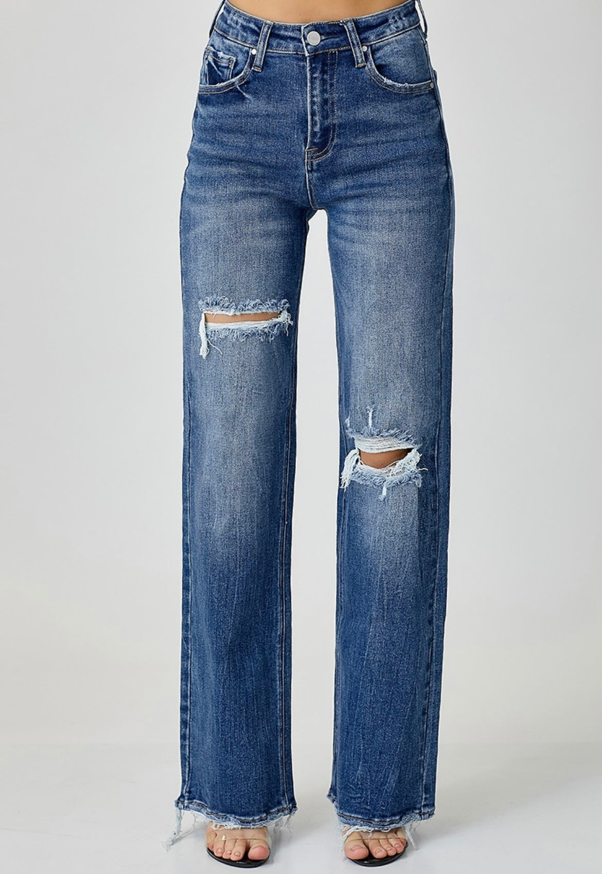 Ripped Wide Leg Jeans