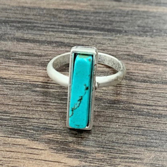 Turquoise Bar Adjustable Ring