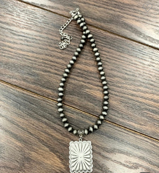 Navajo Pearl Concho Necklace