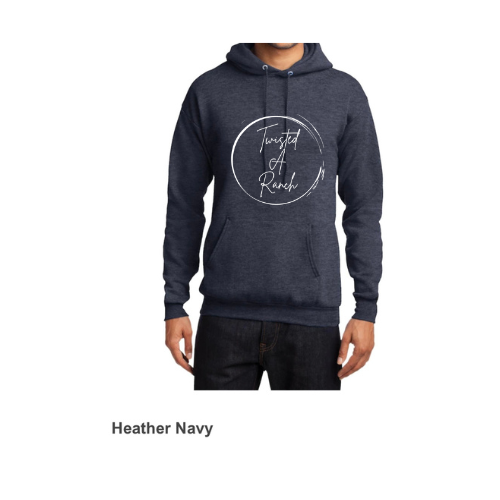 Unisex Heather Navy #1 Twisted A Ranch Hoodie