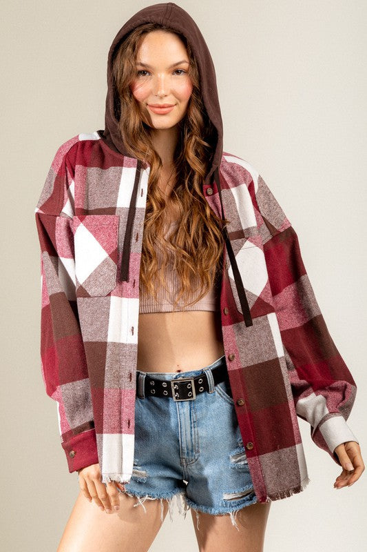 Plaid hooded Jacket