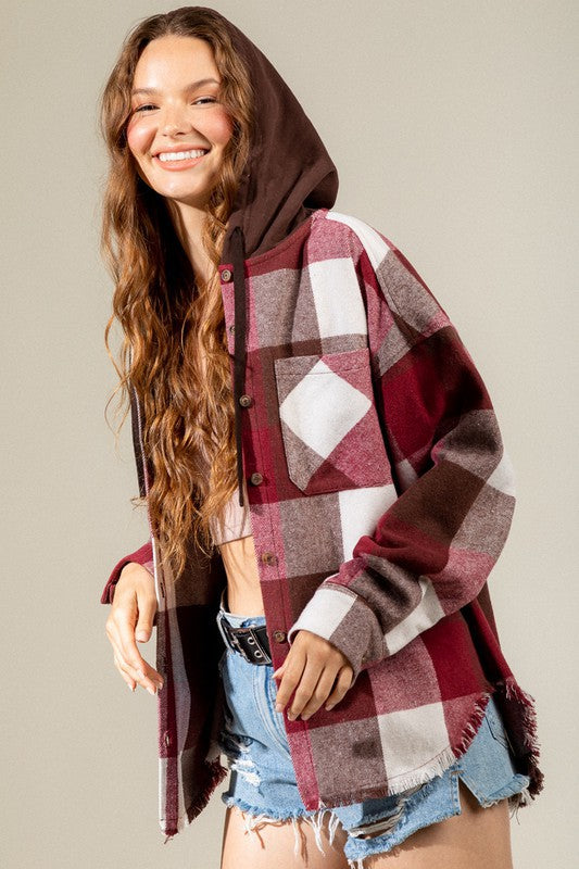 Plaid hooded Jacket