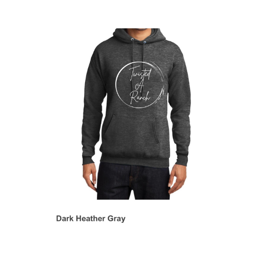 Unisex Dark Heather Gray #1 Twisted A Ranch Hoodie