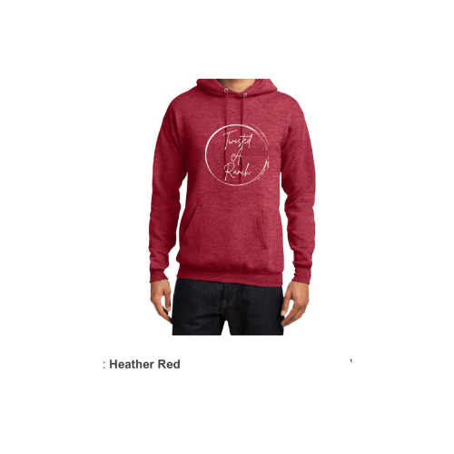 Unisex Heather Red #1 Twisted A Ranch Hoodie